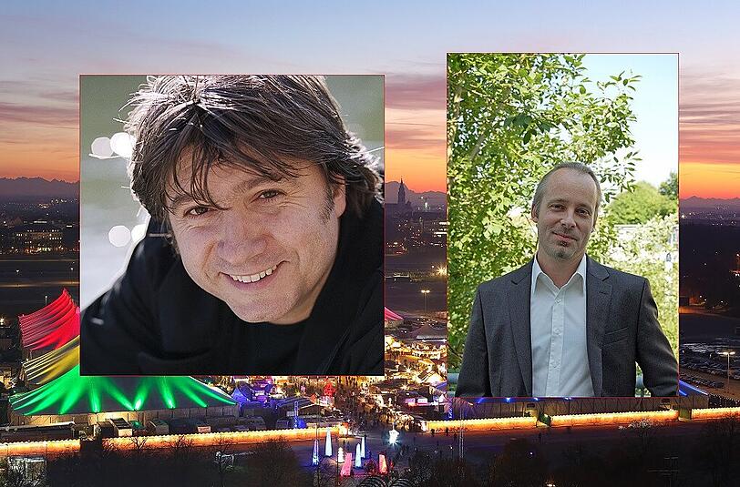 Treppengespräch mit Werner Boote (l) und Prof. Dr. Christian Laforsch (r)