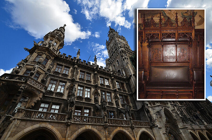 Wertvoll: Hauberrisser-Möbel im Kleinen Sitzungssaal des Rathauses.
