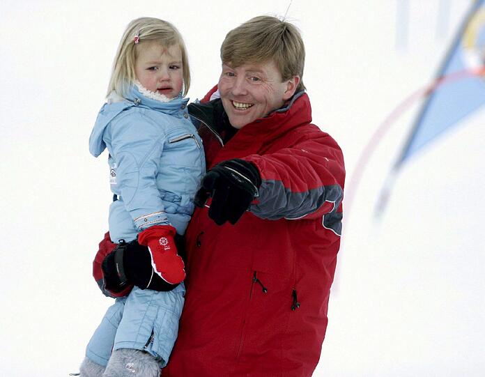 2008 in Lech: König Willem-Alexander mit seiner Tochter Alexia