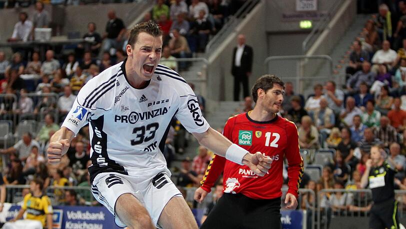 Unbändiger Jubel: Handball-Ass Dominik Klein. Unbändiger Jubel: Handball-Ass Dominik Klein.