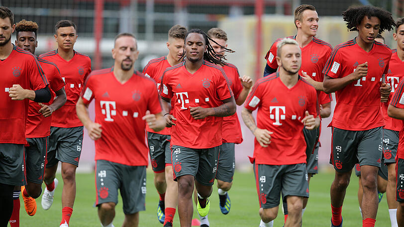 Schuften für die neue Saison: Die Profis des FC Bayern im Training an der Säbener Straße.