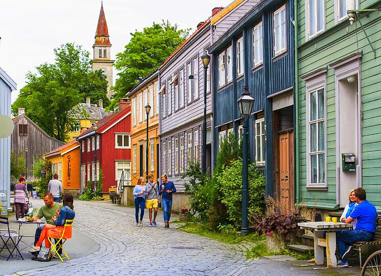 Bakklandet, die Altstadt Trondheims.