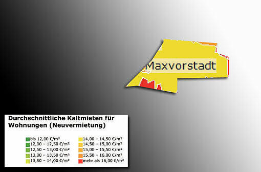 Mietspiegel 2013: Durchschnittliche Kaltmieten für Wohnungen in München (Neuvermietung)