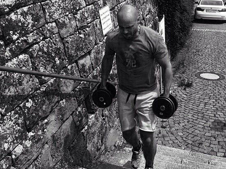 Christian Tews gibt beim Training alles