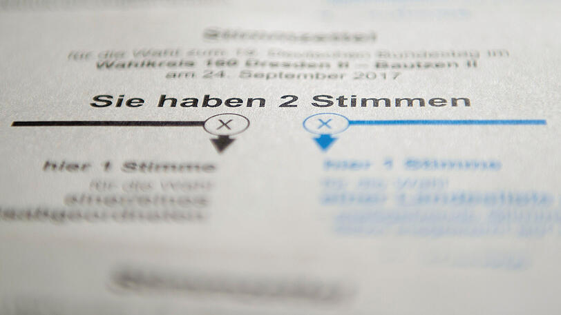 Stimmzettel für die Bundestagswahl.