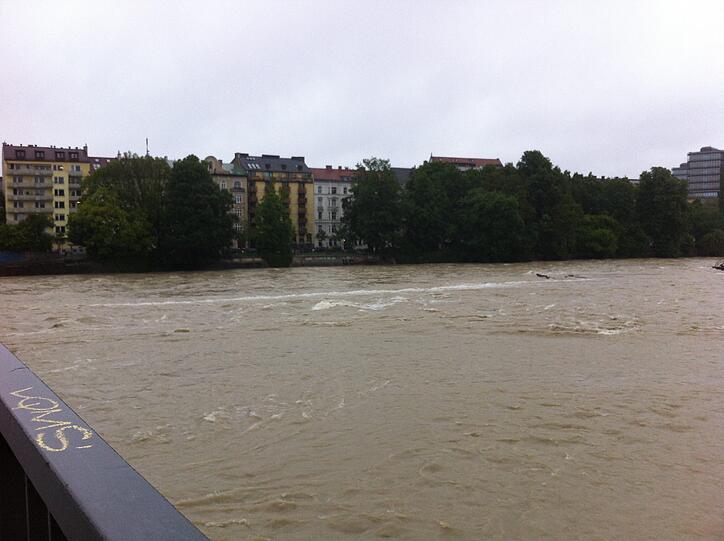 In den Wohnvierteln nahe der Isar steigen die Grundwasserstände.