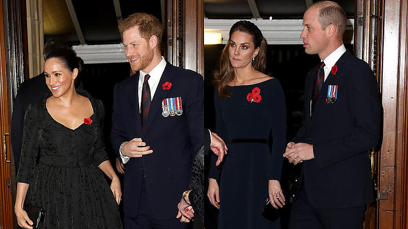 Meghan, Harry, Kate und William (v.l.) beim Remembrance Festival in London