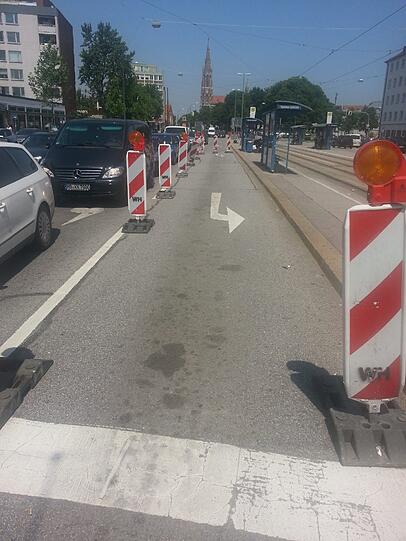Eine Spur weniger, das ärgert die Autofahrer.