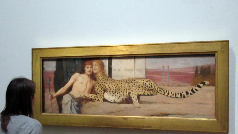 Das Gemälde "Der Kuss" oder "Die Zärtlichkeiten" von Fernand Khnopff im Petit Palais. Das Gemälde "Der Kuss" oder "Die Zärtlichkeiten" von Fernand Khnopff im Petit Palais.