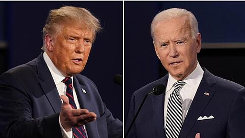 US-Präsident Donald Trump (l) und Herausforderer Joe Biden liefern sich ein enges Rennen ums Weiße Haus.