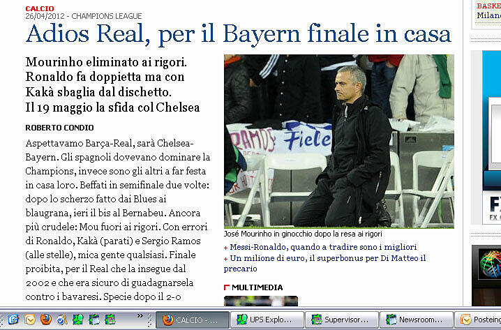 Die italienische Zeitung "La Stampa": "Adios Real, für die Bayern gibt?s das Finale daheim"