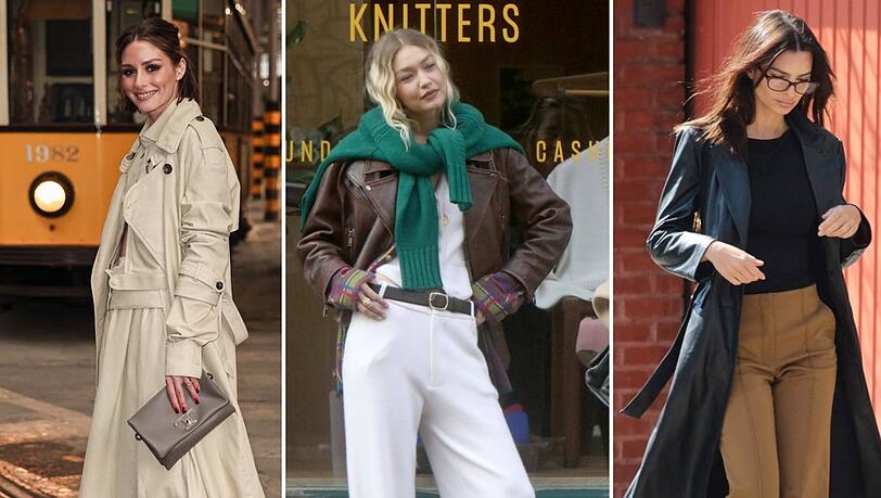 Olivia Palermo, Gigi Hadid und Emily Ratajkowski &uuml;berzeugen mit stylischen Outfits, die f&uuml;r das wechselhafte Aprilwetter geeignet sind.