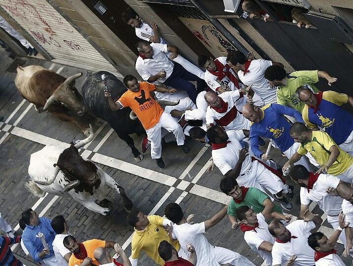 Bilder vom Stiertreiben in Pamplona!