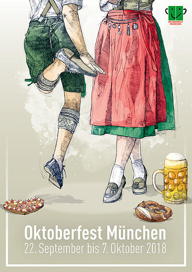 Der zweitplatzierte Entwurf stammt von Florian Beierlein aus Rosenheim. Er erhält für sein liebevoll gezeichnetes Motiv eines tanzenden Paares ein Preisgeld von 1.250€.