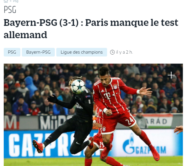 Die französische Zeitung "Le Parisien" schreibt: "Paris fällt durch den Test in Deutschland."