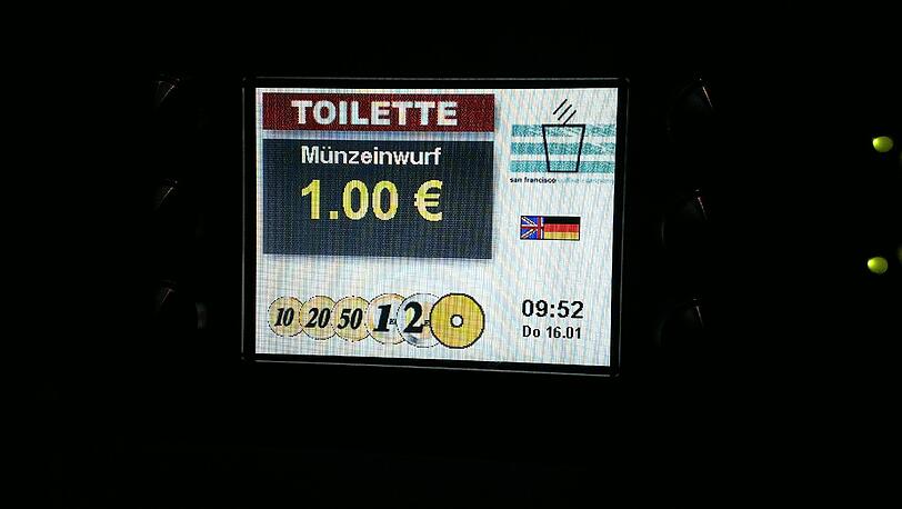 Auch beim Coffeeshop am Odeonsplatz muss man vorm Lokus löhnen - und zwar 1 Euro.