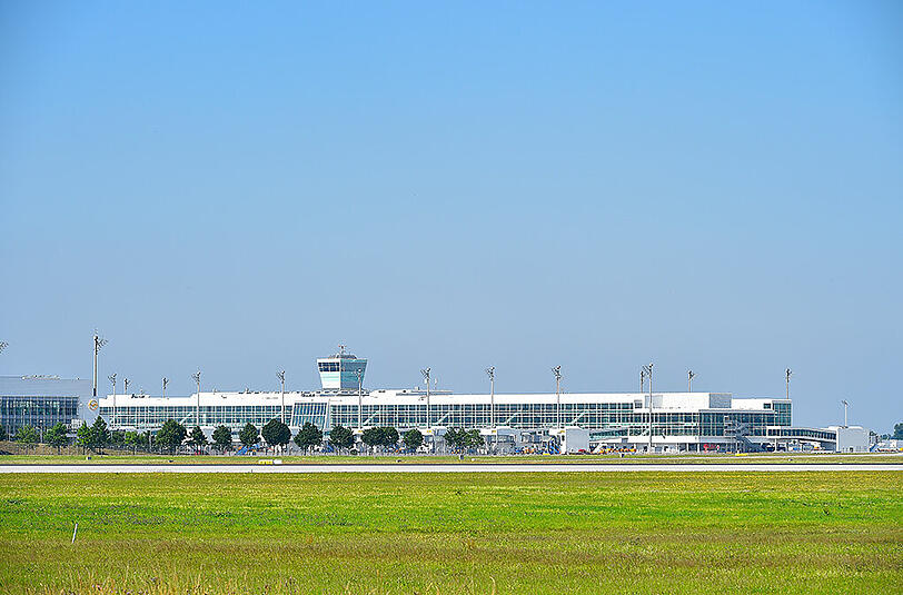 So sieht das Satellitenterminal am Flughafen München aus.