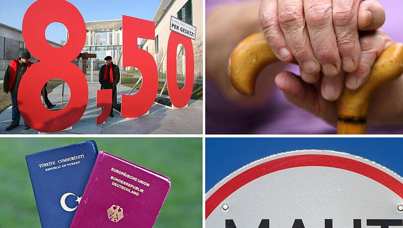 Der Mindestlohn kommt, es gibt mehr Geld für Rentner, Migrantenkinder können zwei Pässe behalten und auch die Maut steht zumindest formal im Koalitionsvertrag. Der Mindestlohn kommt, es gibt mehr Geld für Rentner, Migrantenkinder können zwei Pässe behalten und auch die Maut steht zumindest formal im Koalitionsvertrag.