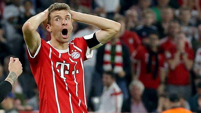 Oh weh! Bayern-Angreifer Thomas Müller konnte gegen Real Madrid noch nie über eigenen Treffer jubeln.