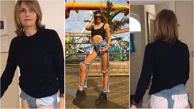 Normale Frau vs. Model: Diese "Extreme Cut Out Pants" kann nur von Models getragen werden.