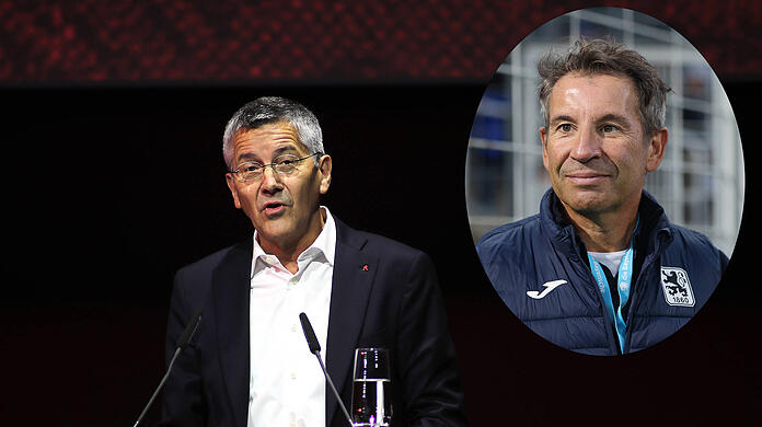 Noch nicht ganz auf einer Wellenlänge. Die beiden Präsidenten Herbert Hainer (FC Bayern, l.) und Gernot Mang (1860, r.)