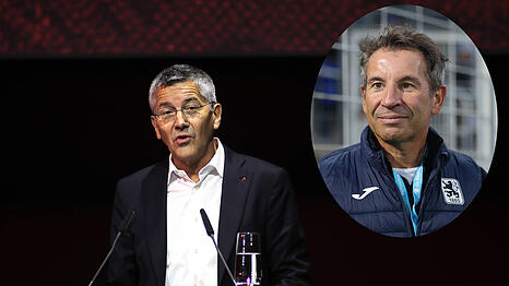 Noch nicht ganz auf einer Wellenlänge. Die beiden Präsidenten Herbert Hainer (FC Bayern, l.) und Gernot Mang (1860, r.)