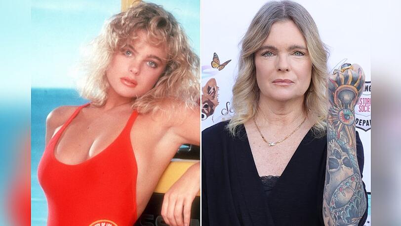 Shauni McClain in "Baywatch" (li.), Erika Eleniak heute.