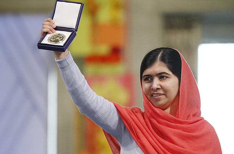Die jüngste Nobelpreisträgerin aller Zeiten: die 17-jährige Malala Yousafza aus Pakistan.
