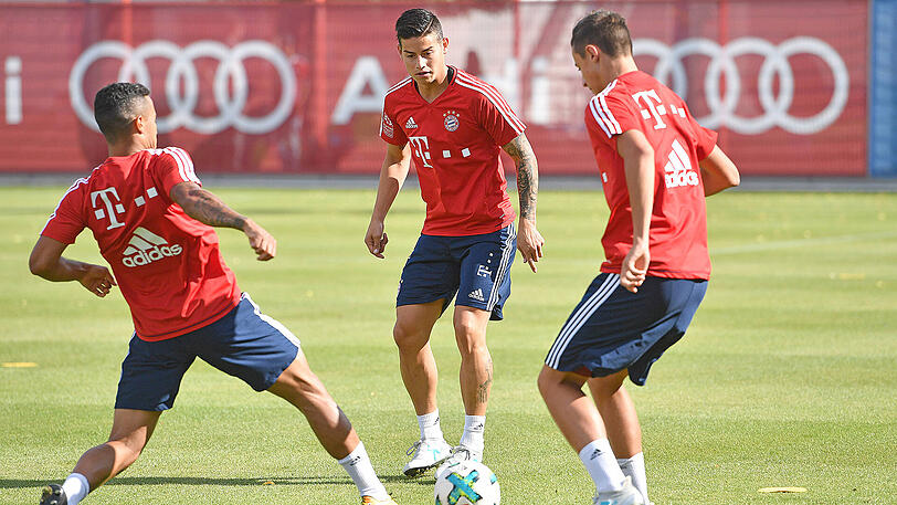 Erstes Stelldichein auf dem Trainingsplatz - und erstes Kennenlernen der neuen Arbeitskollegen.