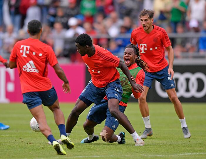 Im letzten Bayern-Training am Tegernsee ging's noch einmal so richtig zur Sache.