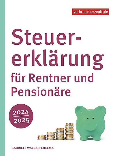 Der Ratgeber "Steuererklärung für Rentner und Pensionäre 2024/2025" hat 208 Seiten und ist für 16,00 Euro (12,99 Euro als E-Book) in den Beratungsstellen der Verbraucherzentrale Bayern erhältlich. Der Ratgeber "Steuererklärung für Rentner und Pensionäre 2024/2025" hat 208 Seiten und ist für 16,00 Euro (12,99 Euro als E-Book) in den Beratungsstellen der Verbraucherzentrale Bayern erhältlich.
