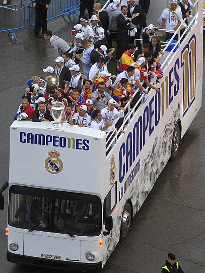 Real Madrid feiert seinen Champions-League-Titel mit den Fans in Madrid
