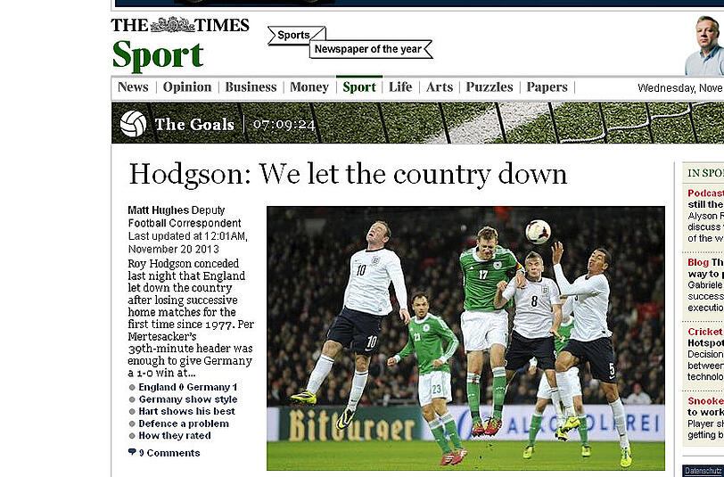 The Times: Hodgson: Wir lassen das Land im Stich.