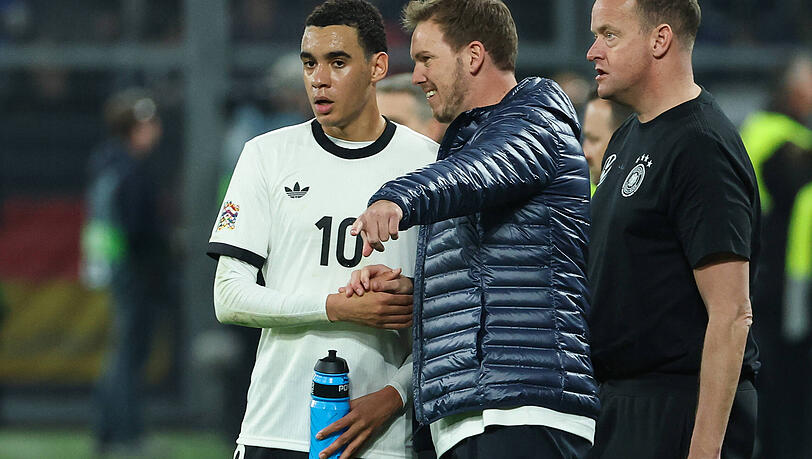 Ende M&auml;rz k&ouml;nnte Musiala ins DFB-Team von Julian Nagelsmann (M.) zur&uuml;ckkehren.