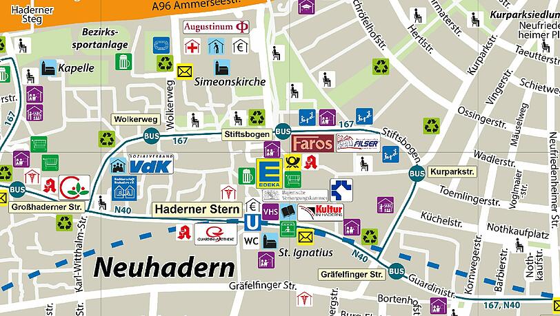 Einkaufsmöglichkeiten, Bushaltestellen und ein Plätzchen zum Durchschnaufen – der Stadtteilplan für Senioren. Einkaufsmöglichkeiten, Bushaltestellen und ein Plätzchen zum Durchschnaufen – der Stadtteilplan für Senioren.