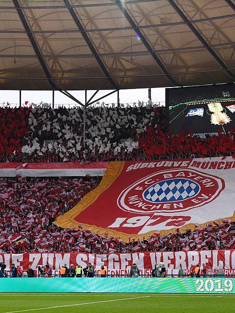 Werden im Pokalfinale in der Ostkurve f&uuml;r Stimmung sorgen: Die Fans des FC Bayern.