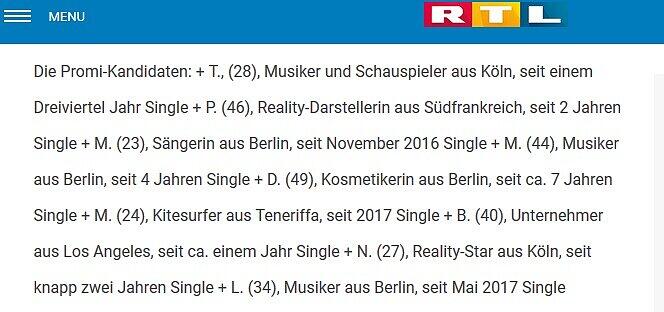Die enthüllten Promi-Namen aus "Adam sucht Eva".