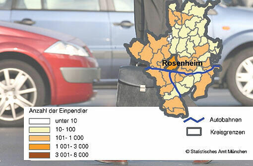 ROSENHEIM: Einpendlerinnen 7206 Auspendler/innen 1113 zusammen 8319