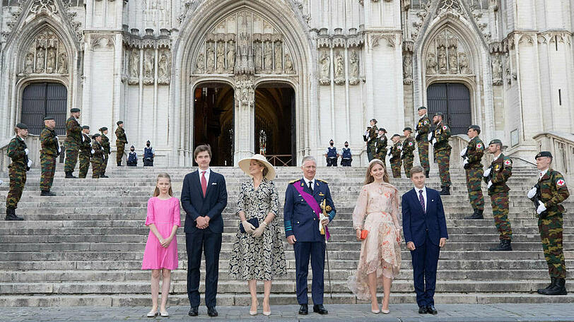 Die belgische Königsfamilie am Nationalfeiertag in Brüssel.