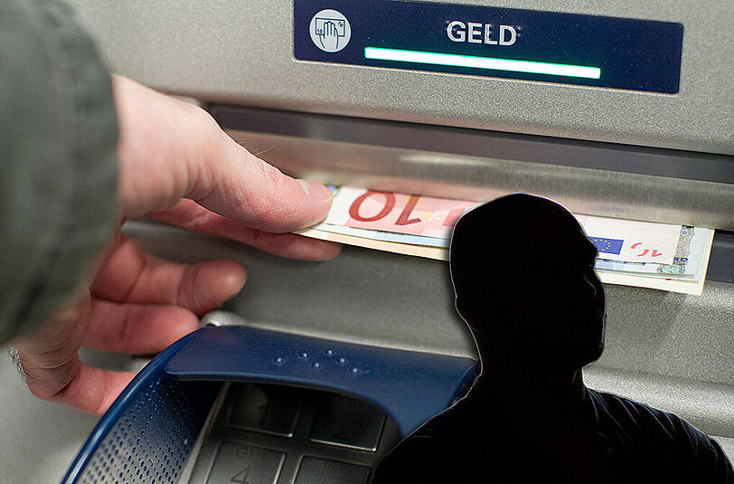 Als der 24-jährige Pizzeria-Mitarbeiter die täglichen Einnahmen bei der Bank einzahlen wollte, wurde er von zwei unbekannten Männern bedroht. Als er sie mit seinem Handy fotografieren wollte, ergriffen die beiden die Flucht. (Archivbilder)