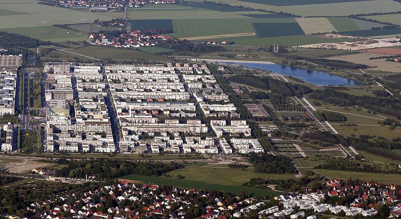 Die Messestadt von oben.