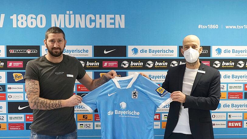 Sascha Mölders (l.) verlängert beim TSV 1860.