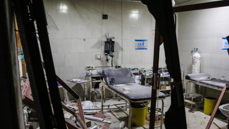Blick in das Innere des getroffenen Shami-Krankenhauses. Blick in das Innere des getroffenen Shami-Krankenhauses.