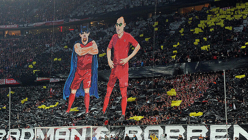 Choreographie der Bayern-Fans: "The Real Badman and Robben" Choreographie der Bayern-Fans: "The Real Badman and Robben"