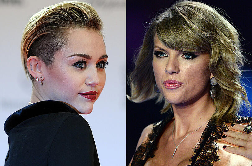 Zwischen Miley Cyrus (l.) und Taylor Swift bahnt sich ein ernsthafter Zickenkrieg an