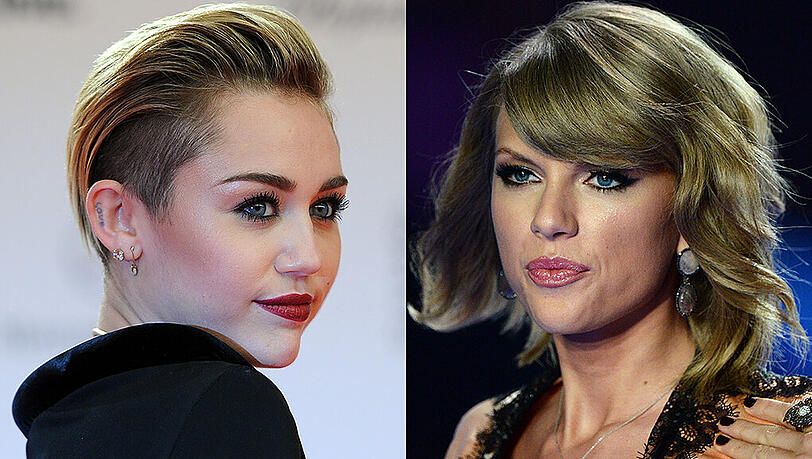 Zwischen Miley Cyrus (l.) und Taylor Swift bahnt sich ein ernsthafter Zickenkrieg an Zwischen Miley Cyrus (l.) und Taylor Swift bahnt sich ein ernsthafter Zickenkrieg an