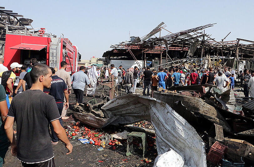 Am Morgen detonierte ein Lastwagen auf einem belebten Markt in Sadr City im Nordosten Bagdads.