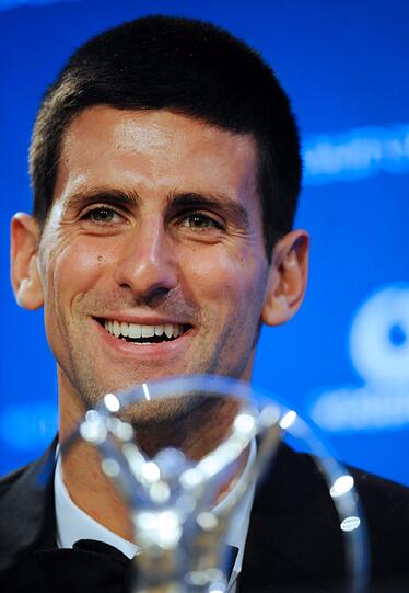 Er hat gut lachen: "Laureus men's sportsman of the year" Novak Djokovic.