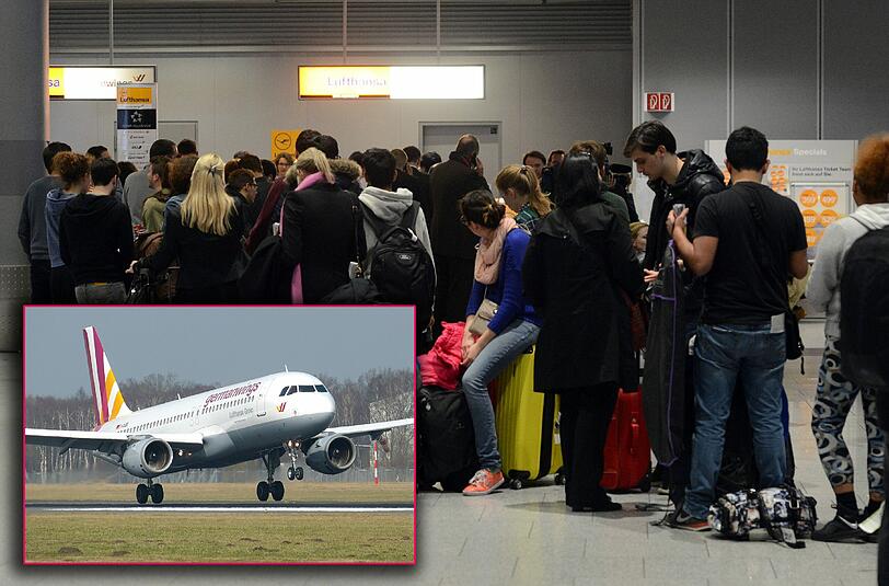 Nach dem Flugzeug-Absturz in Südfrankreich wurden etliche Verbindungen gestrichen. An den Flughäfen bilden sich an den Lufthansa- und Germanwings-Schaltern lange Schlangen.