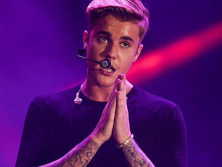 Justin Bieber bei einem Auftritt in Kalifornien